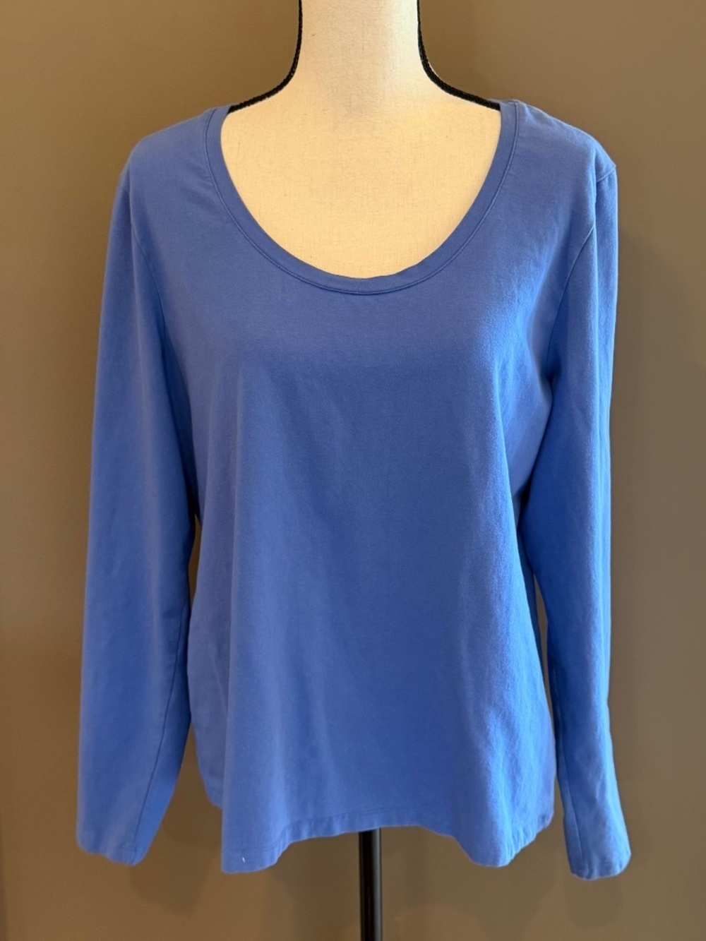 Croft & Barrow Purple Blue Long Sleeve Scoop Neck, Size XL